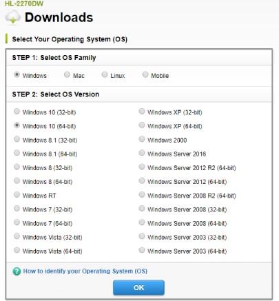 Select OS for Download HL2270DW driver