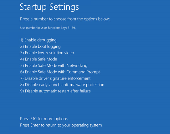 Restart for Safe mode to Windows BSOD Troubleshoot next step