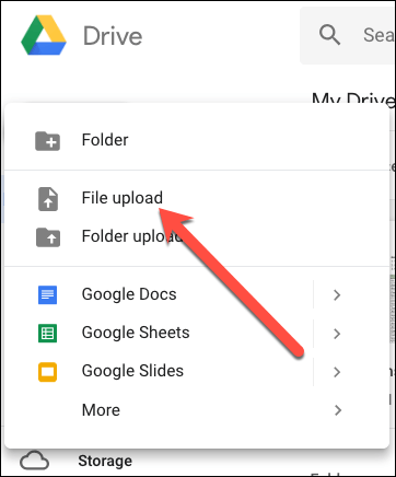 Upload files in Google Docs to convert PDF to word