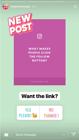 Add button on Instagram story