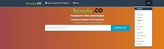 SaveAsCO Facebook Video Downloader