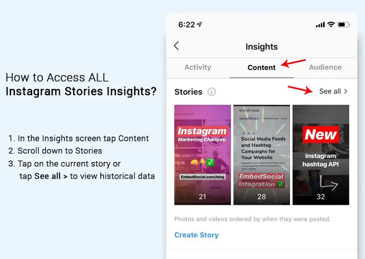View story analytics through your profile
