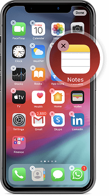 iPhone-X2-Delete-Apps-by-tapping-on-them