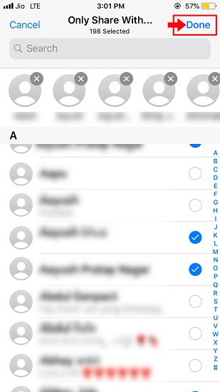 Steps to show WhatsApp status to selected someone-2