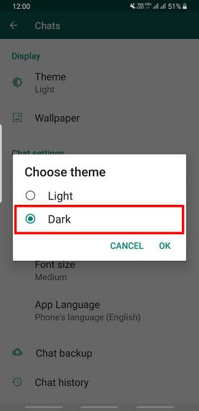 How to enable WhatsApp dark mode in Android-3