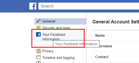 Download Information of Your Facebook Account on desktop-1