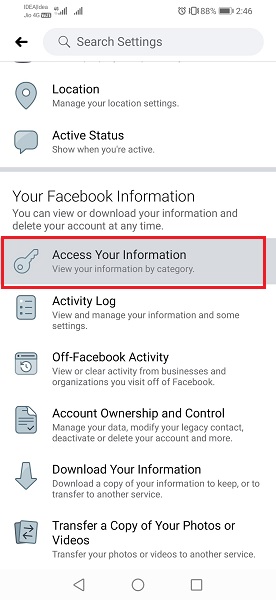 Download Information of Your Facebook Account easily