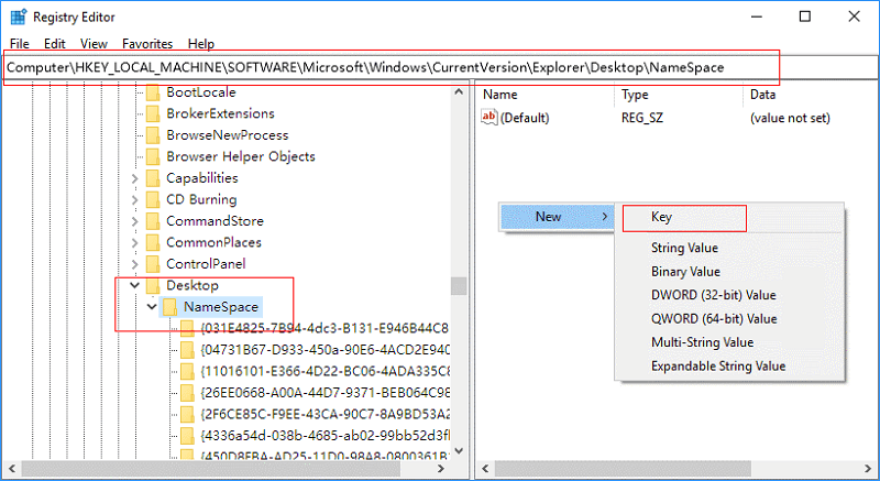 Restore deleted files on Windows 10 via system registry-1