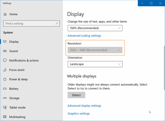 Change the display resolution settings-2