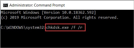 CHKDSK command in command prompt