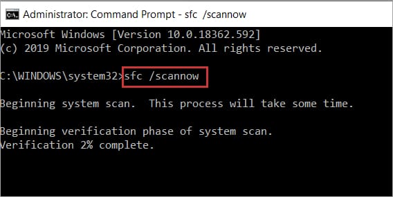 sfc scannow command in CMD