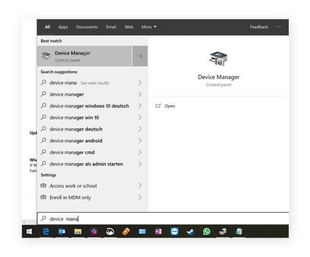 click on device manager