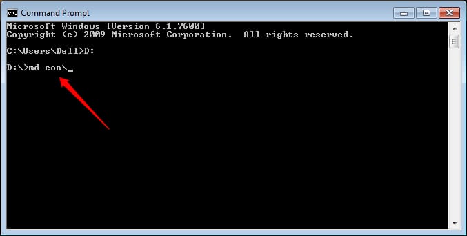 con folder by md command