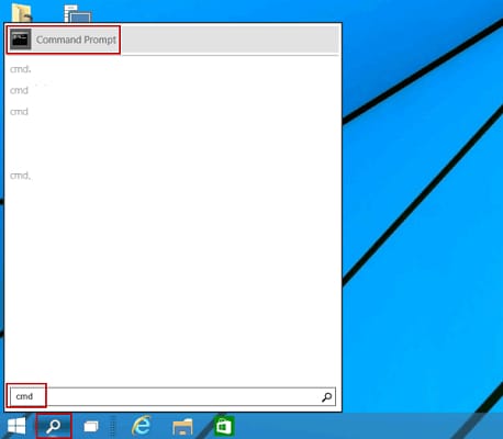 Type cmd in windows search box