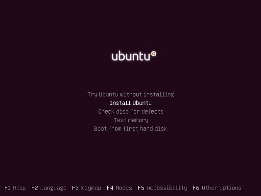 Ubuntu boot screen