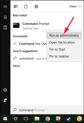 Resolve the issue using Command Prompt
