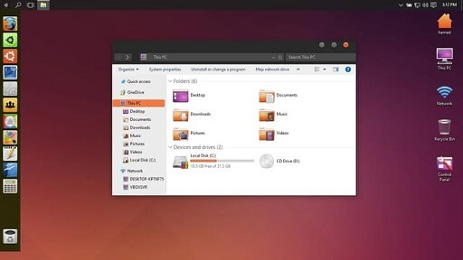 Ubuntu SkinPack- Amongst highly customizable Windows 10 themes