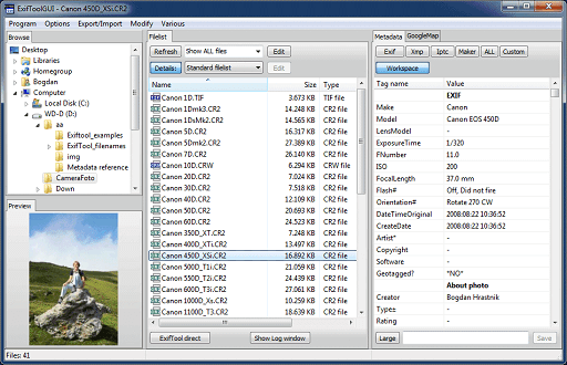 ExifTool GUI (Windows)