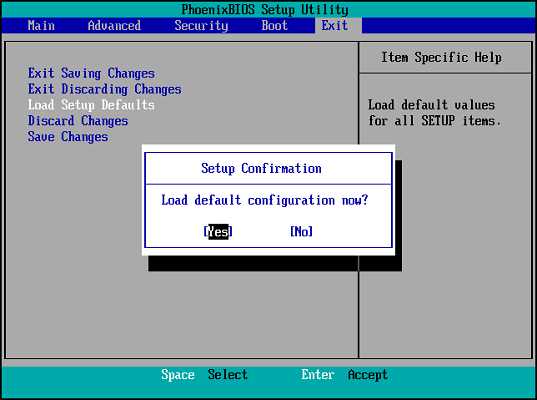 bios load default configuration bios load default configuration