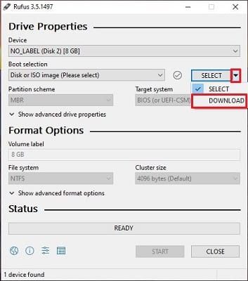 rufus driver properties