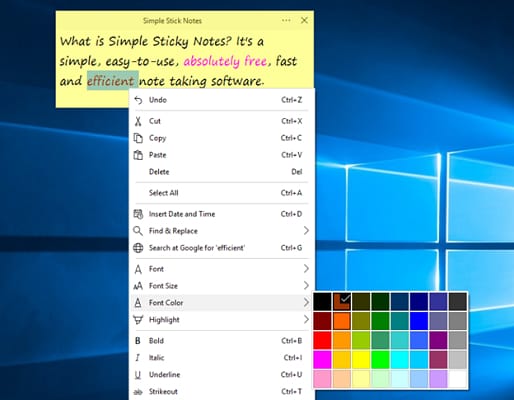 what program has sticky notes for desktop