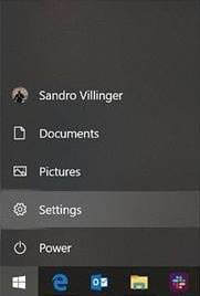 Settings option