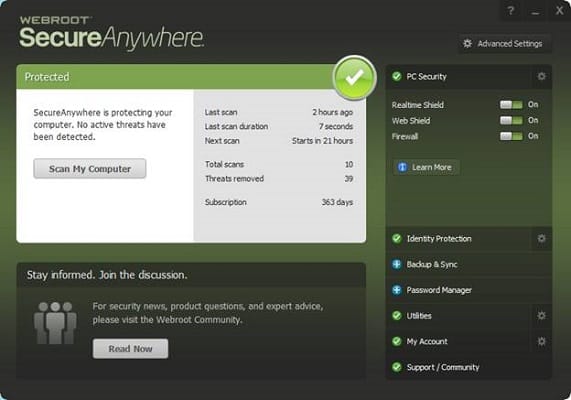 Webroot SecureAnywhere