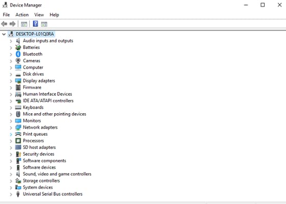 device manager interface
