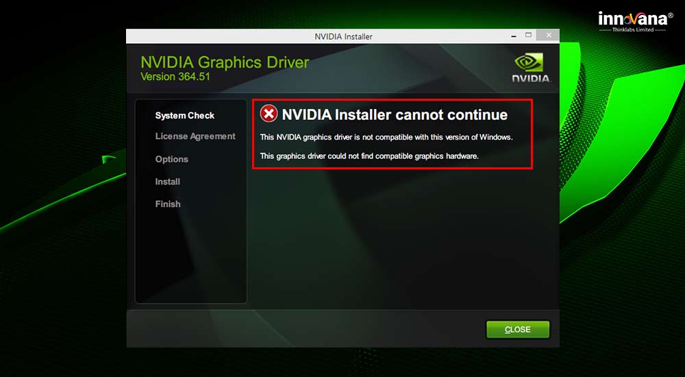 cannot clean install nvidia graphics driver