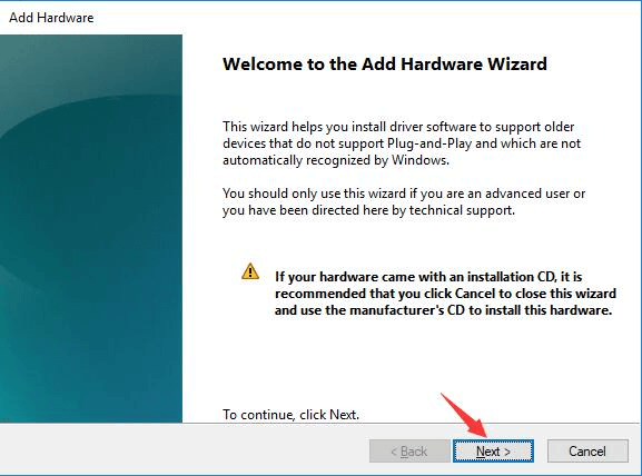 Use Device Manager’s Add legacy hardware option-1
