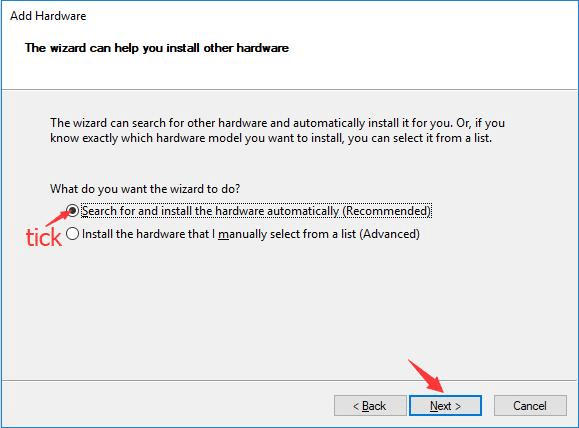 Use Device Manager’s Add Legacy Hardware Option