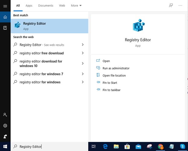 search registry editor