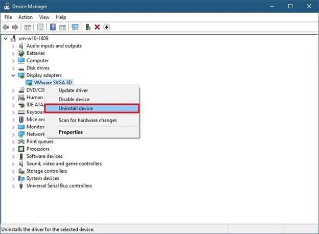 uninstall device from device manager