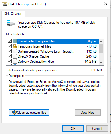 disk cleanup