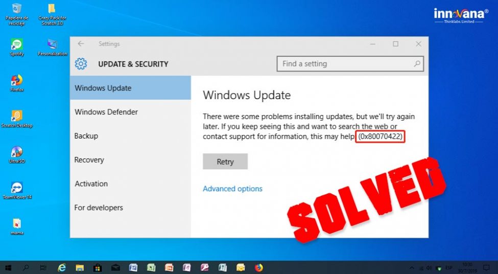 Windows 10 Update Error 0x80070422 (Fixed Quickly & Easily)