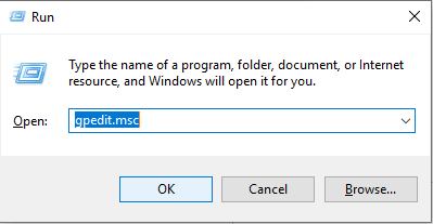 type gpedit.msc in RUN command
