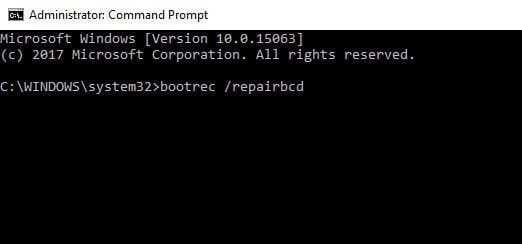 bootrec repairbcd command