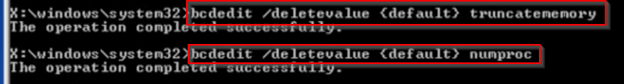 bcdedit delete value command