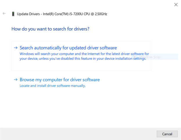 search automatically for updated driver software for graphic