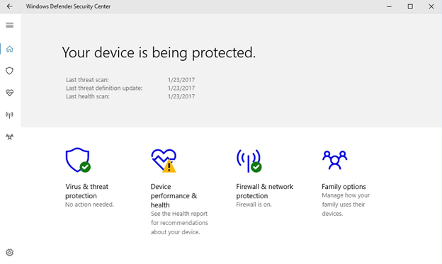 Windows Defender Security Center