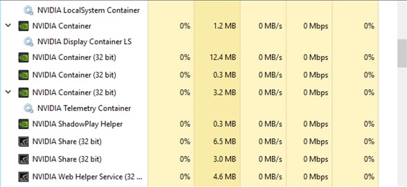 in Processes tab search NVIDIA