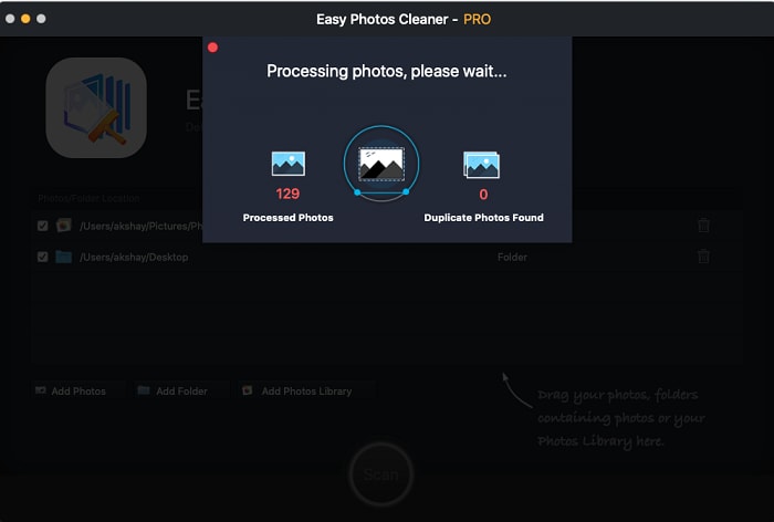 Easy Photos Cleaner scan and process your pictures