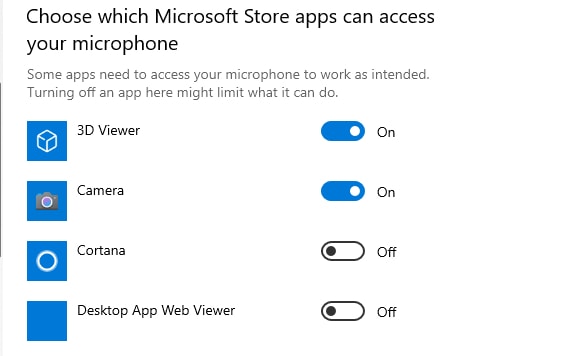Choose which Microsoft Store apps can access your microphone