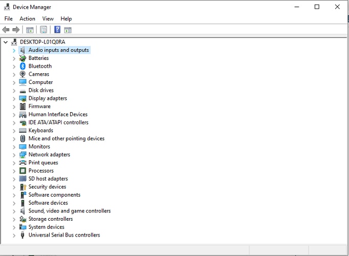 Select Audio inputs and outputs