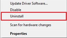 uninstall driver