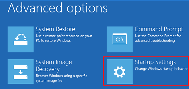 advanced options for troubleshoot