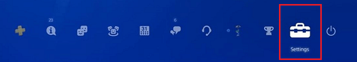 choose Settings from functional area