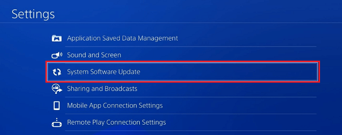 look for System Software Update