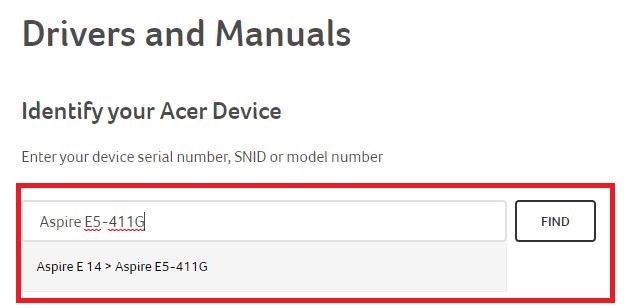 acer aspire drivers support