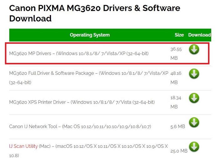 download Canon MG3600 driver